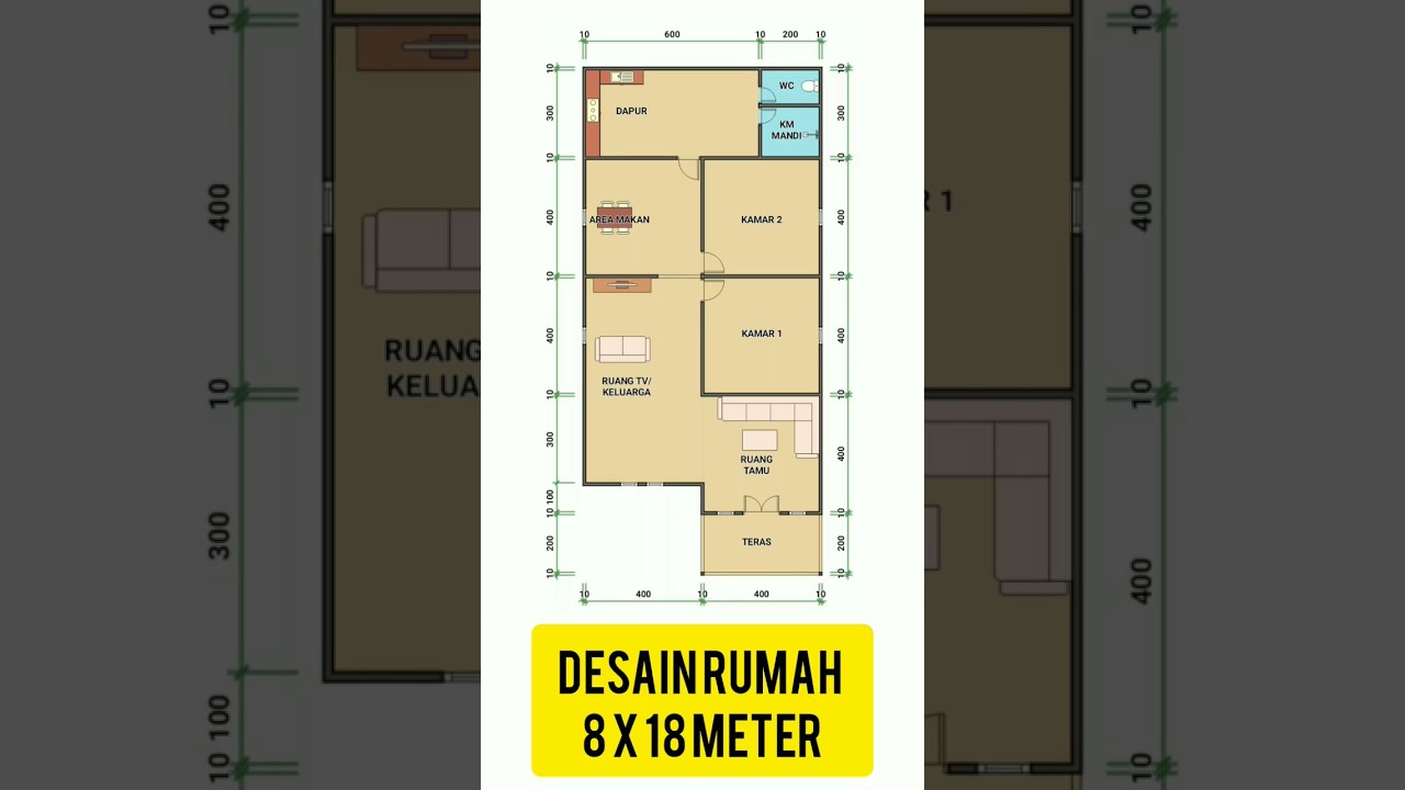DESAIN RUMAH SEDERHANA 8x18 METER