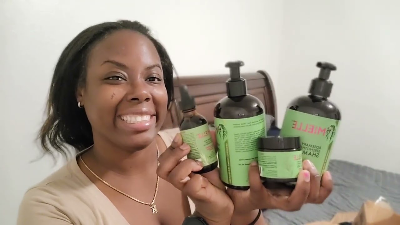 TRYING THE FAMOUS MIELLE ORGANIC ROSEMARY MINT |  WASH DAY ROUTINE CURLY HAIR