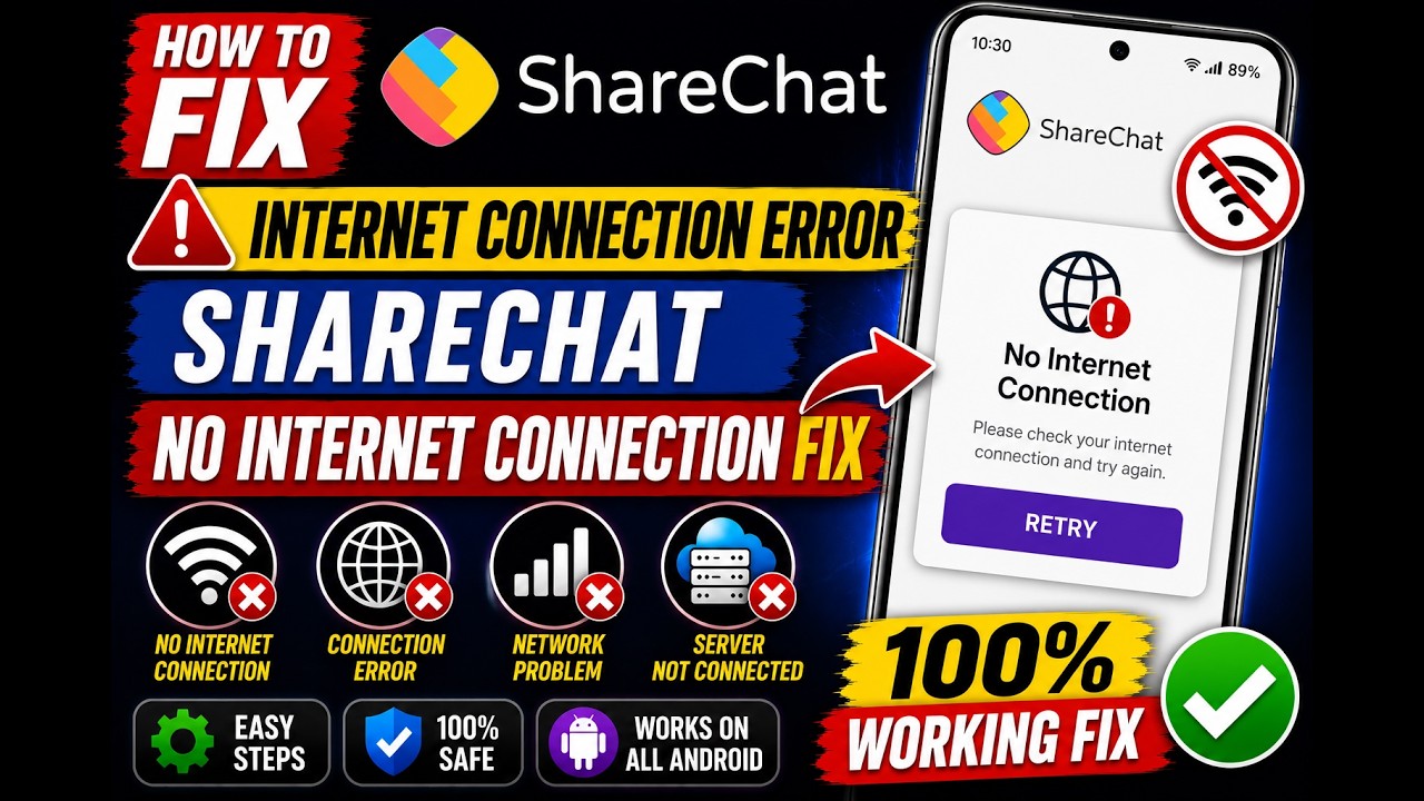 Fix ShareChat Internet Connection Error (2026) | ShareChat No Internet Connection Fix
