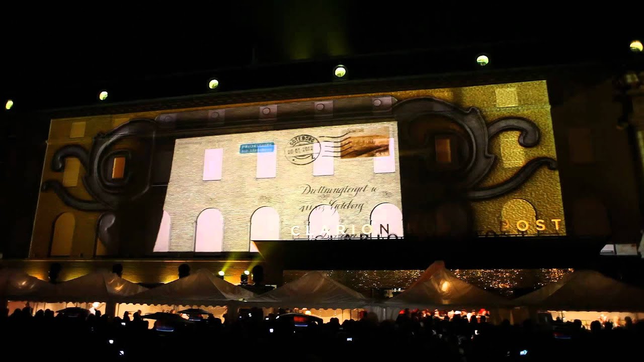 Clarion Hotel Post opening ceremony with a spectacular 4D projection on the hotel façade
