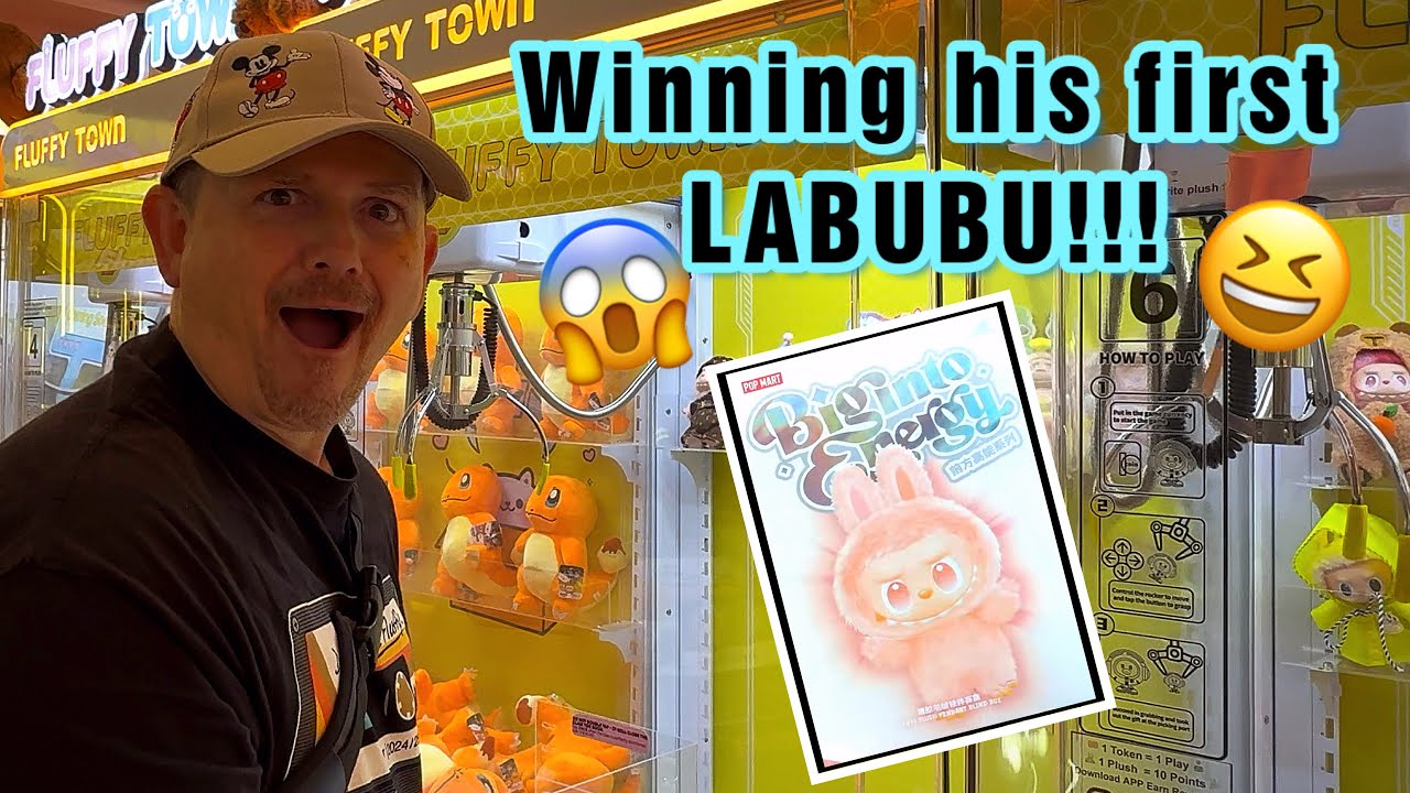 TRYING TO WIN HIS FIRST LABUBU!!!