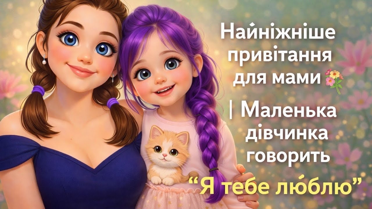 Найніжніше привітання для мами 💐 | Маленька дівчинка говорить “Я тебе люблю”