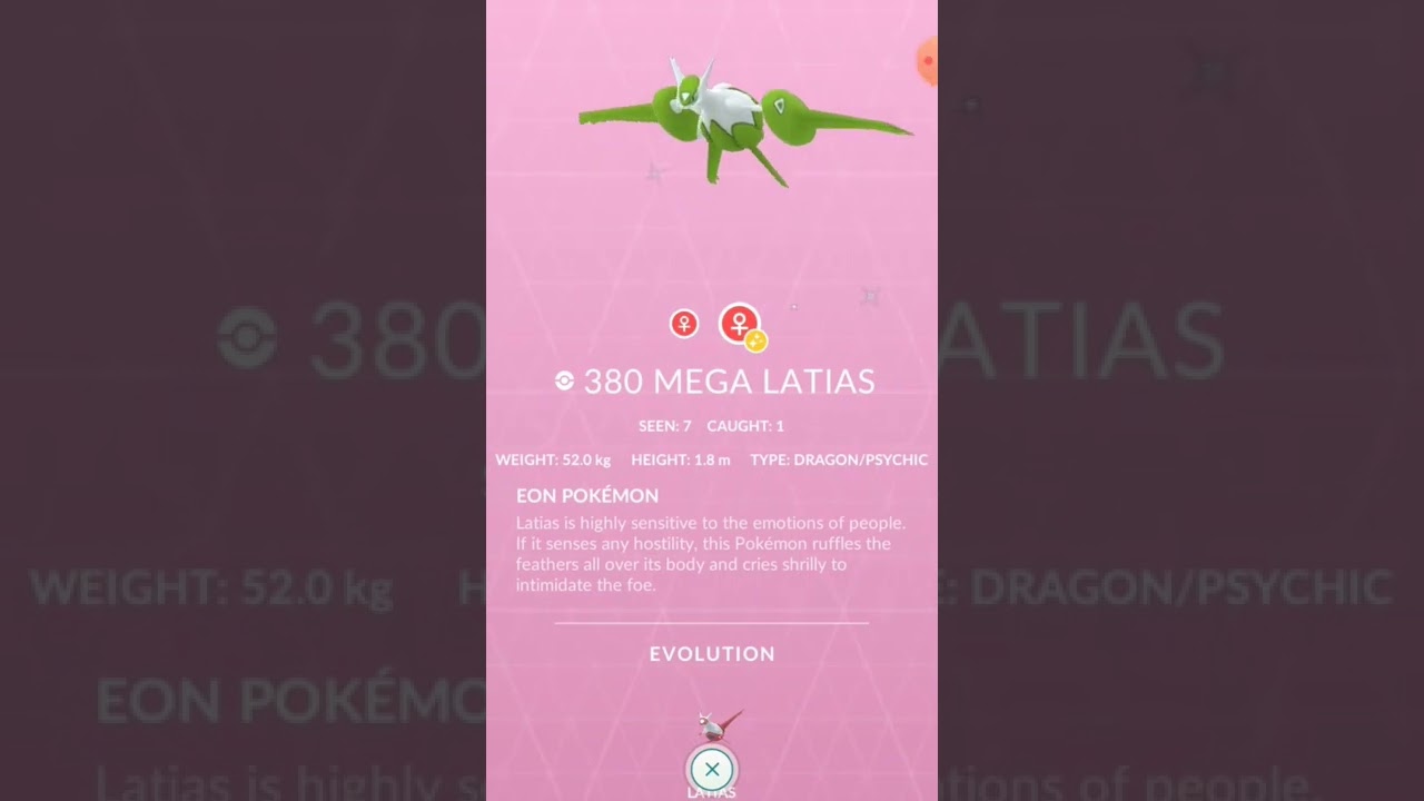 New legendary mega shiny latios and latias in Pokemon go