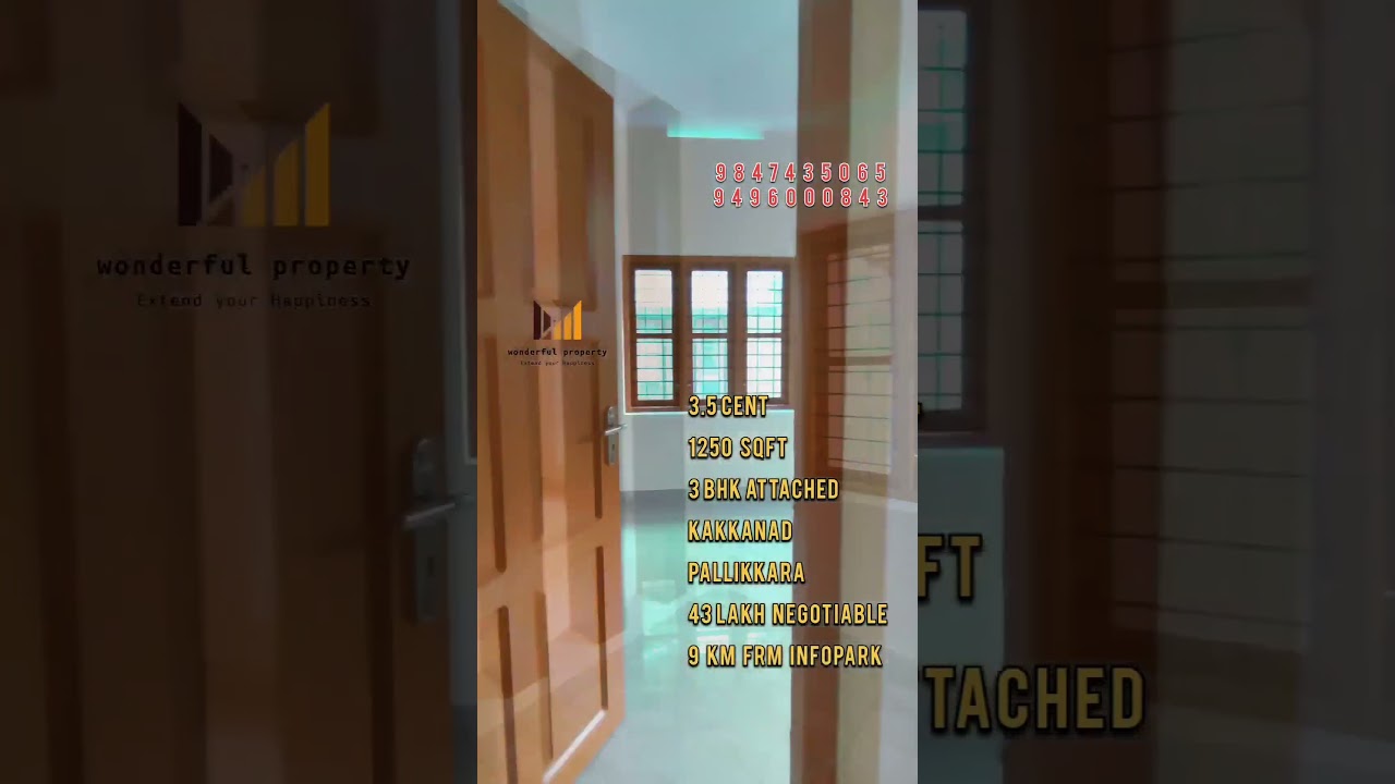 43 LAKH|KAKKANAD PALLIKKARA|3 BHK|