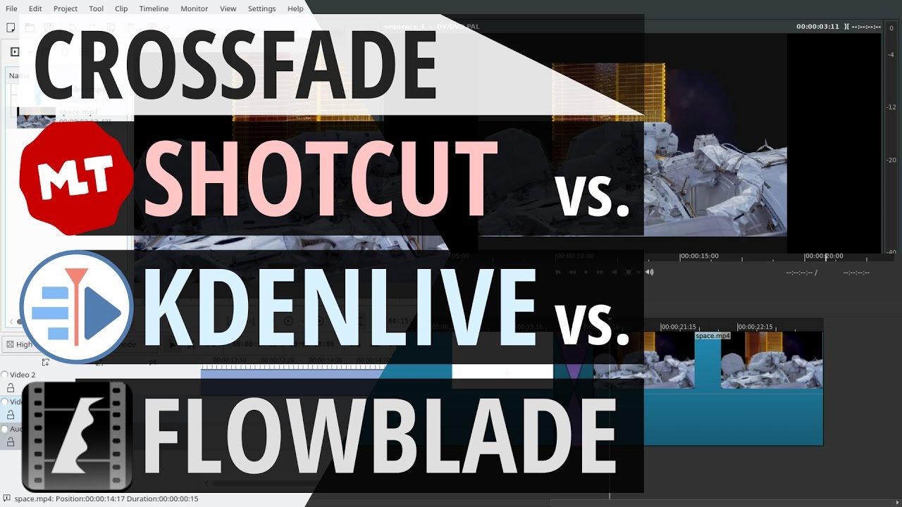 Crossfade: Shotcut vs. Kdenlive vs. Flowblade Cross-Dissolve Transition Comparison