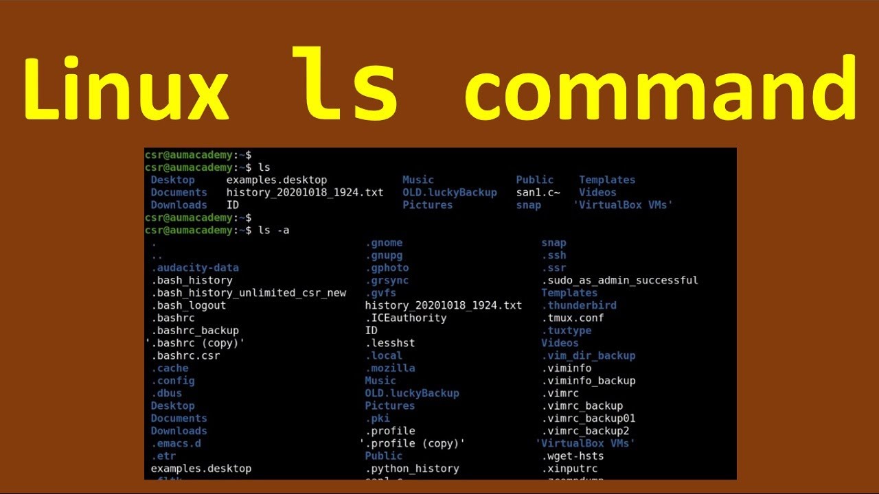 Linux ls command overview with options