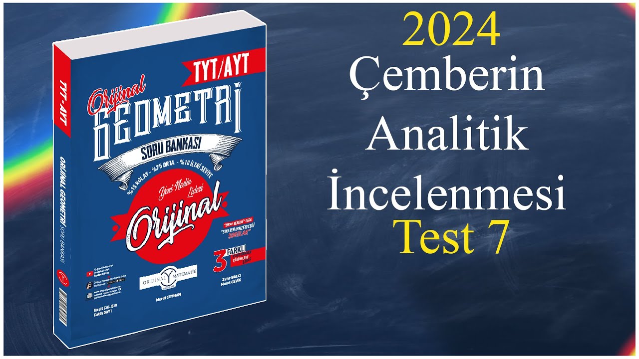 Çemberin Analitik İncelenmesi Test 7 - Orijinal geometri soru bankası