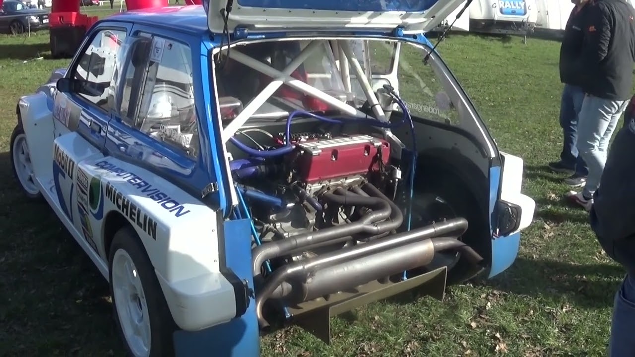 Race Retro 2023: MG Metro 6R4 Group B rally car engine idling