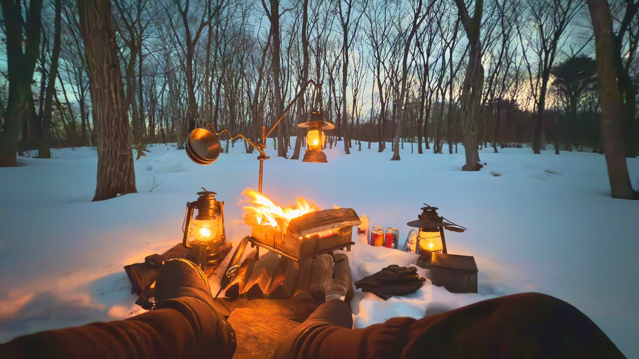 【ソロキャンプ】真っ白な世界。雪に包まれながらひとり、ビール三昧。
