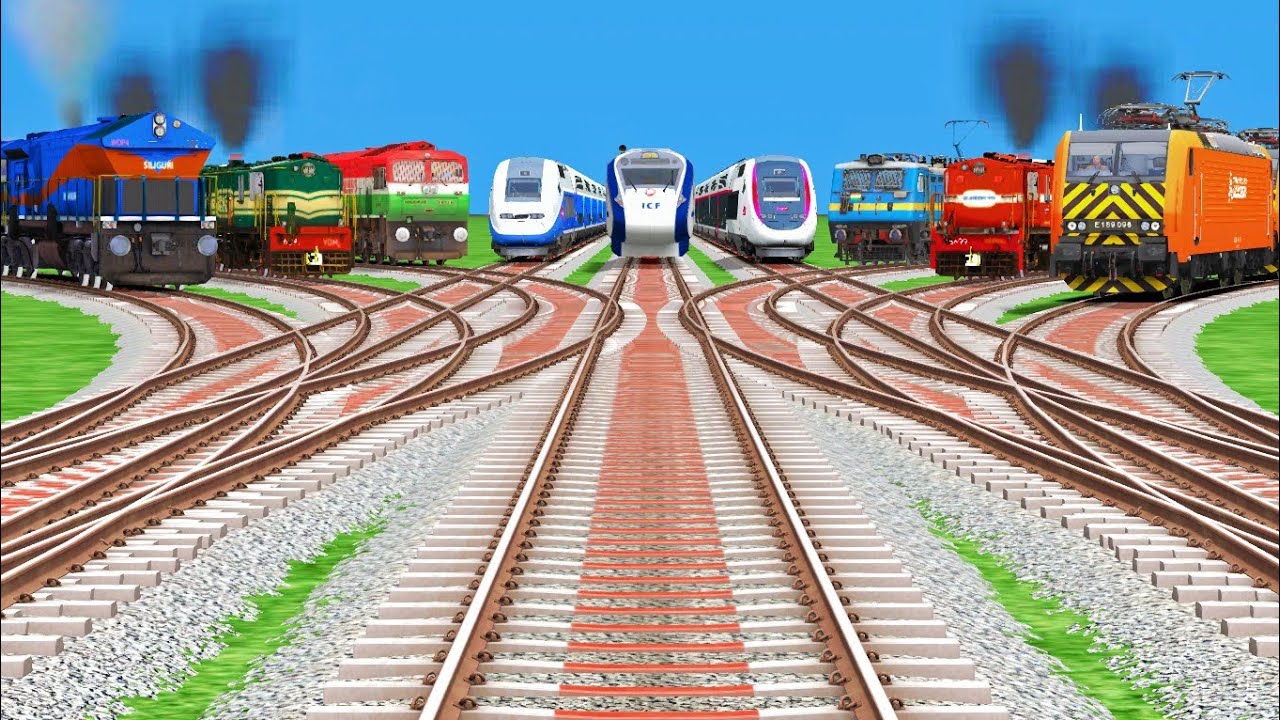 9* TRAIN FAST RUNNING CROSSING ON CURVED DIDMOND RAILROAD TRACKS ll train /gameplay / train sim