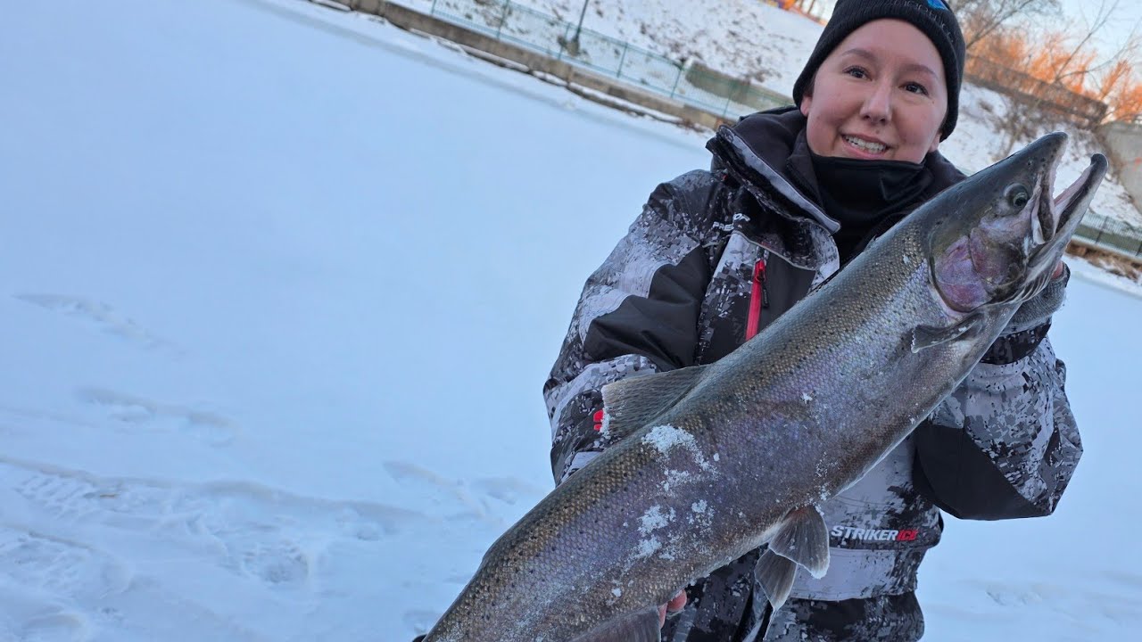 Ice Fishing Wisconsin Trout - Rainbow Trout - Big Boy Fishing