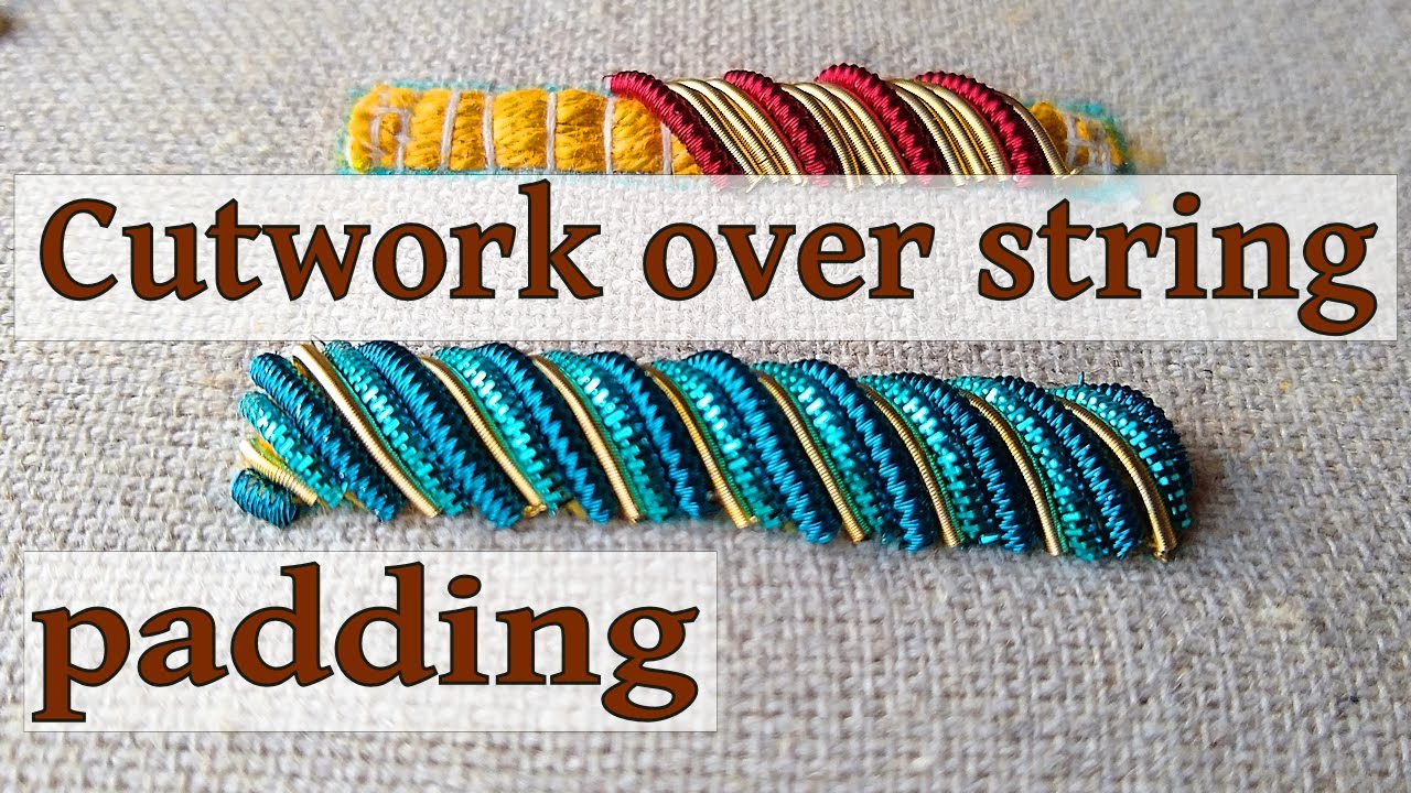 Cutwork purls over string padding for goldwork embroidery  | Hand embroidery video tutorial