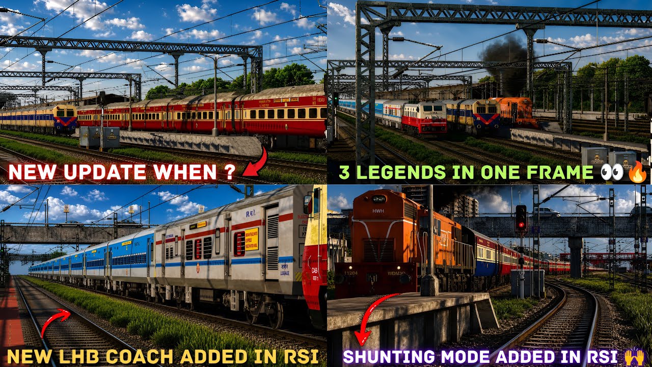 Railway Simulator India New Heavy Traffic's Activity 👀 | New LHB ADD 🙌| Memu Drivable 🔥| Render View
