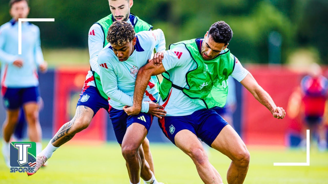 WATCH how Lamine Yamal and Nico Williams have FUN as Spain TRAINS ahead of Germany CLASH
