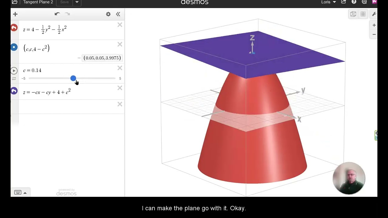 Tangent Planes in Desmos 3D