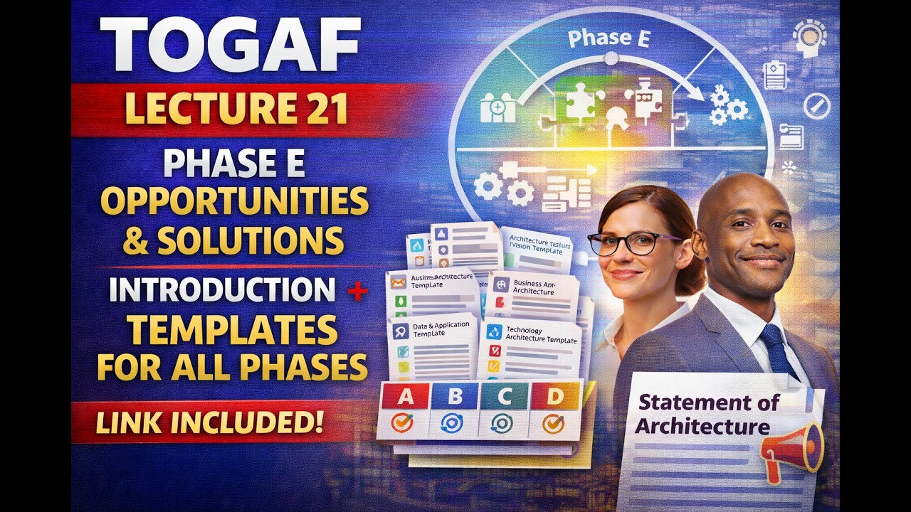 TOGAF Batch Lecture 21  Phase E Opportunities & Solutions Introduction + Templates for All Phases