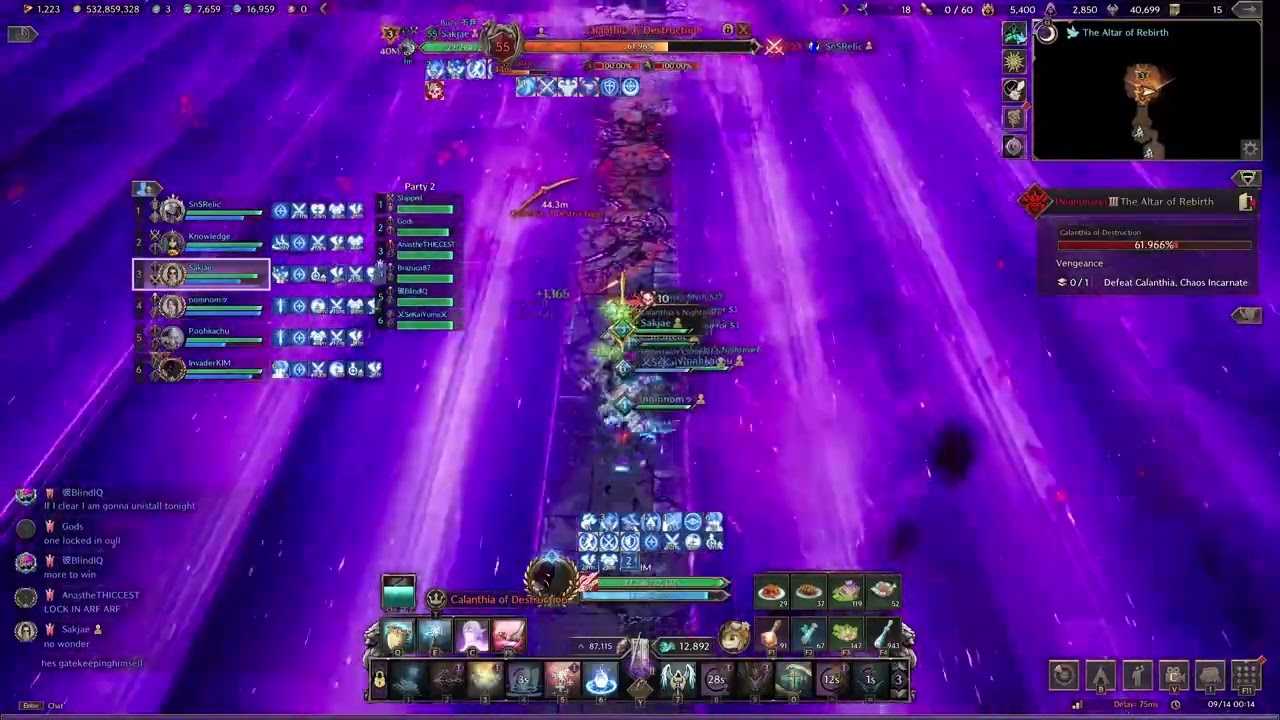 Nightmare Calanthia First Clear - Healer POV With Coms
