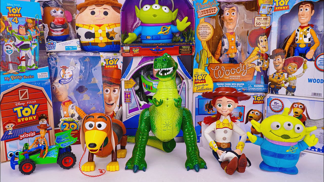 Unboxing Disney Pixar Toy Story toy collection ASMR | Woody & Slinky Dog & Rex & Aliens & Jessie