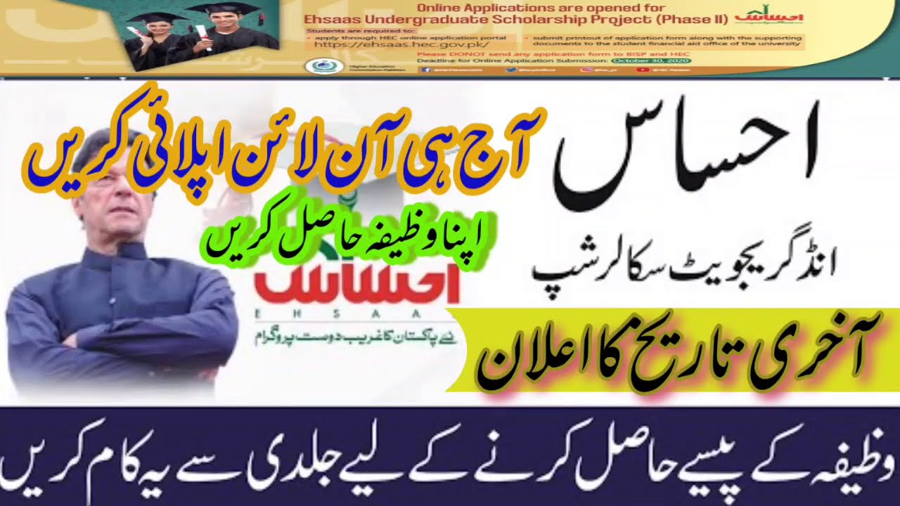 How to apply Ehsaas undergraduate scholarship program 2020?