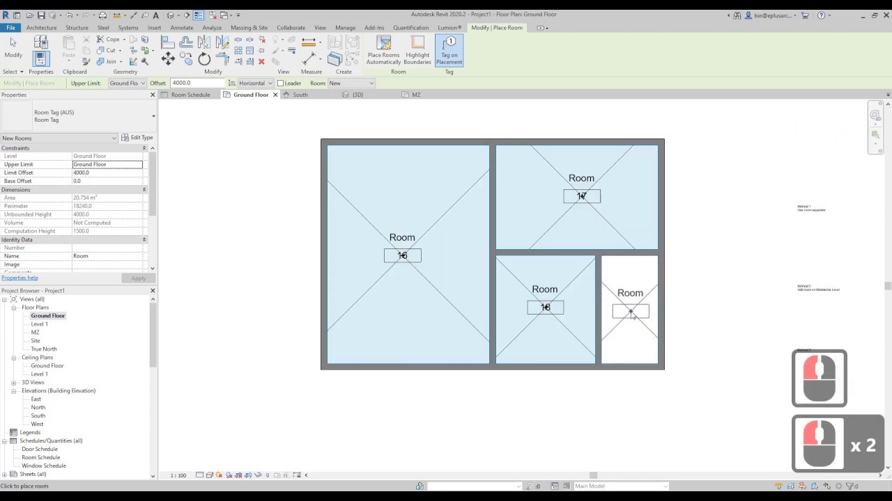 Revit Tips (Day 11) - Rooms on different level(height)