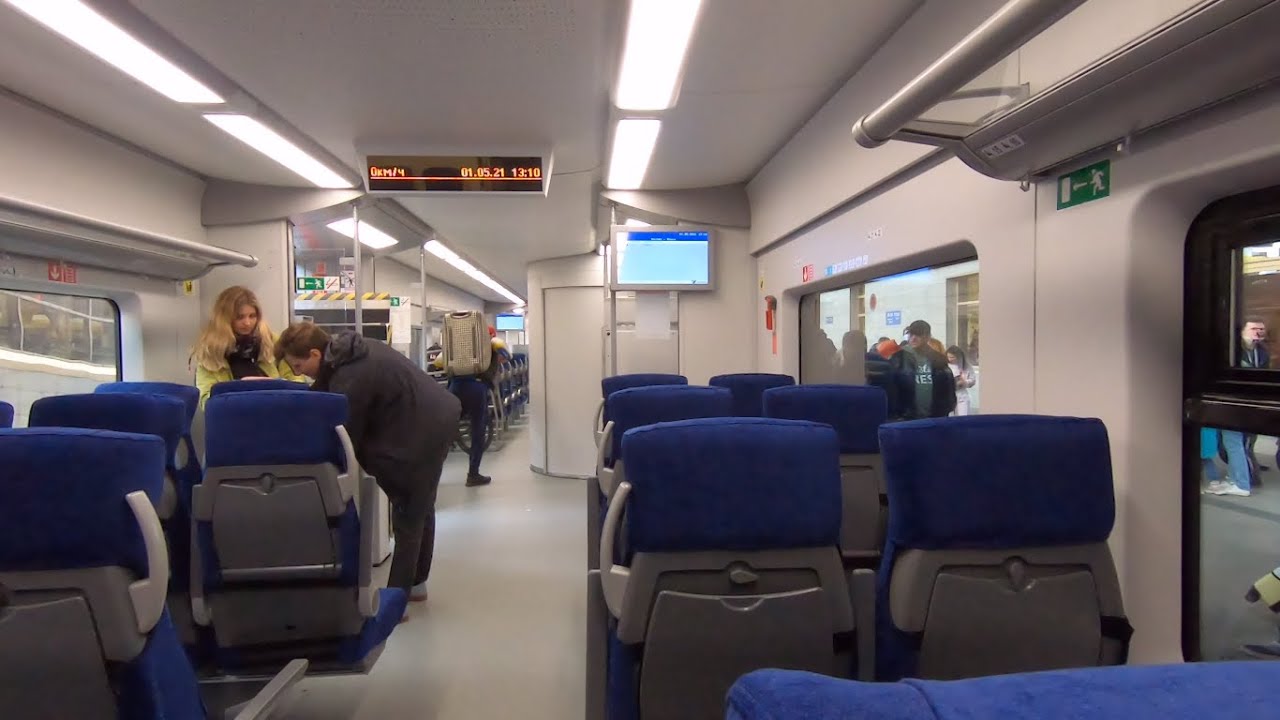 Поездка на поезде ЭС1П-022 по маршруту Москва - Минск / Train ES1P-022 on the route Moscow - Minsk