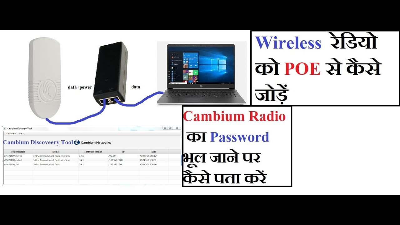 How to Connect Cambium Radio to POE and Adaptor | Wiring Instructions