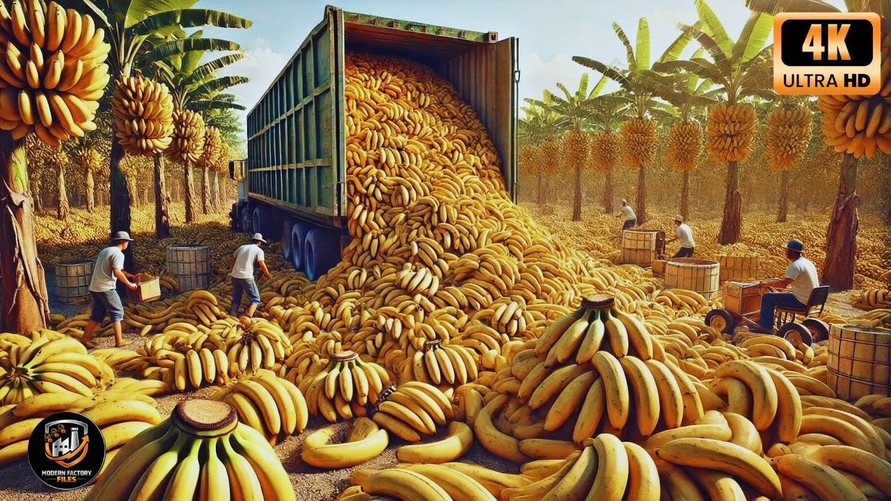 How They Harvest Bananas for Dried Snacks & Cakes: Inside a Banana Factory | Modern Factory Files