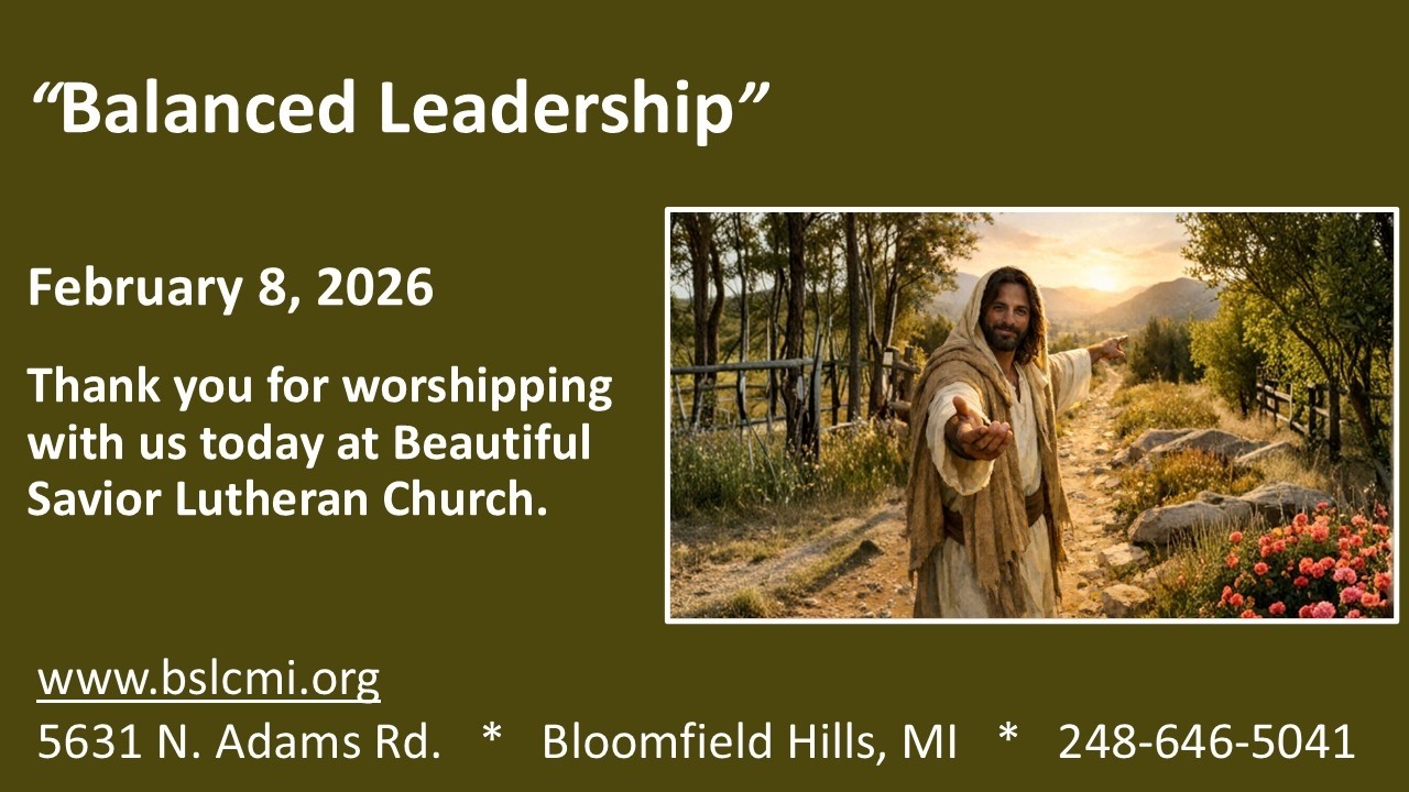 BSLC Feb. 8, 2026, 9:00 AM - Jesus's Leadership Style:  