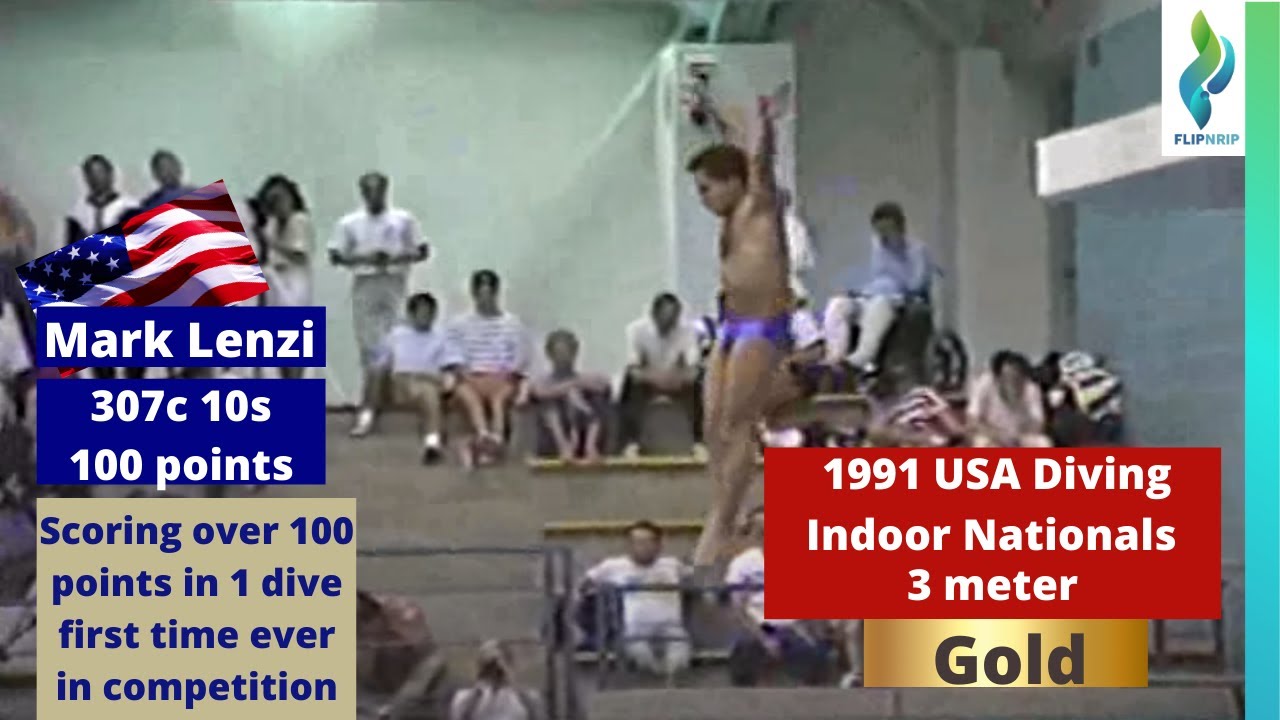 1991 Mark Lenzi 307c  USA Diving Indoor Nationals - 3 meter springboard - 100 points - 10s
