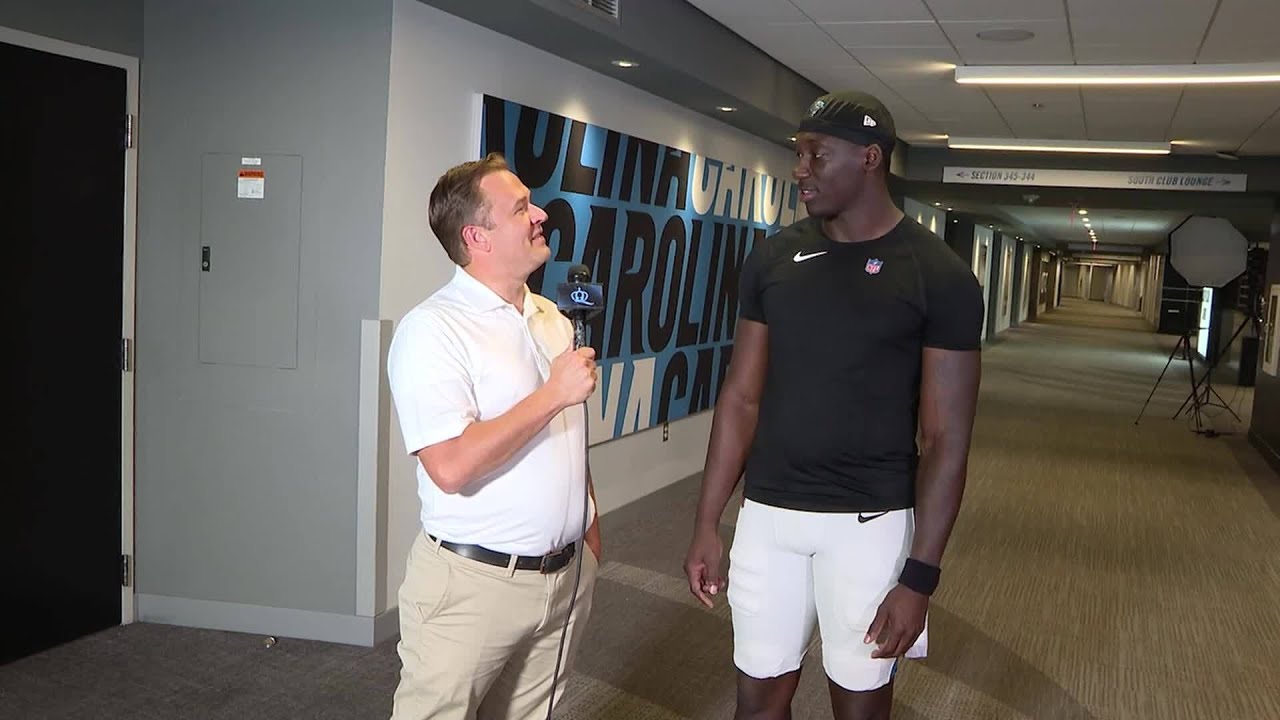 Snider grad Bam Martin-Scott interview at Panthers training camp (courtesy: WJZY)