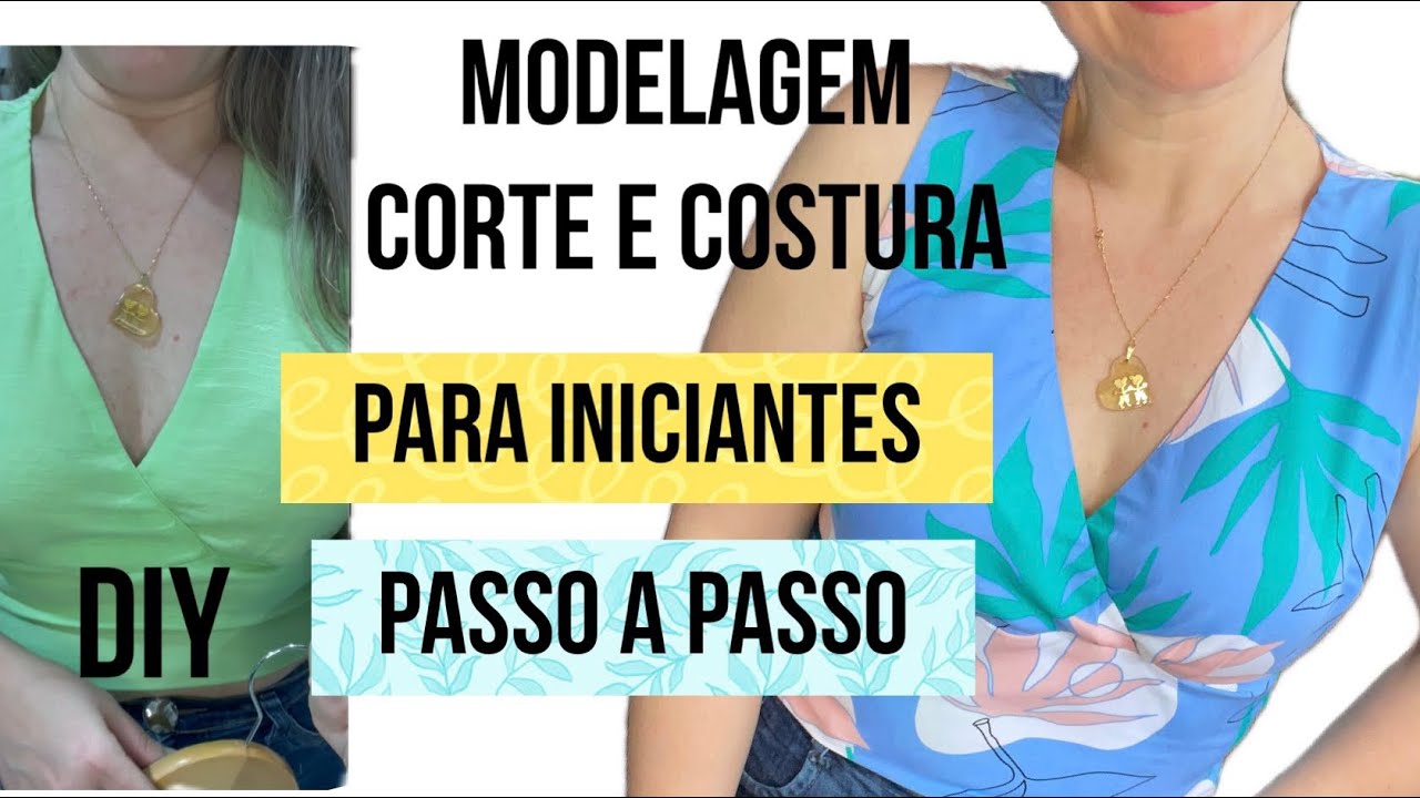 BLUSA LINDA COM DECOTE TRANSPASSADO-MODELAGEM E COSTURA- Para iniciantes 