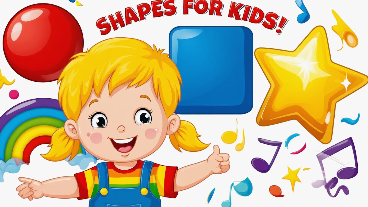 Shapes Song for Kids  Learn Circle, Square, Triangle & Star  Fun 3D Animation Nursery Rhyme