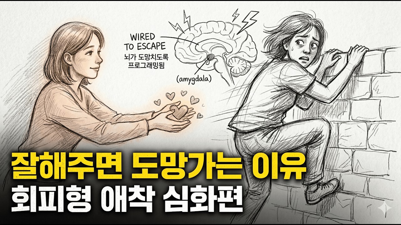 사랑받으면 도망가는 사람들의 진짜 심리 (회피형 애착 심화) #연애심리 #뇌과학 #심리학 #회피형 #불안형 #애착