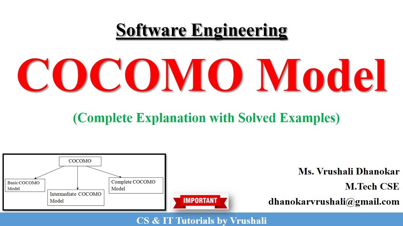 SE 37 : COCOMO Model with Solved Examples  #softwareengineering @csittutorialsbyvrushali