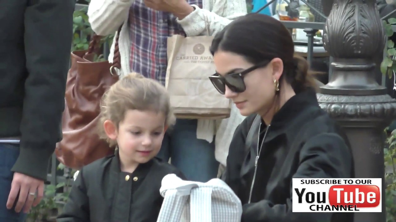 Lily Aldridge and Caleb Followill talks their daughter shopping at The Grove in Hollywood