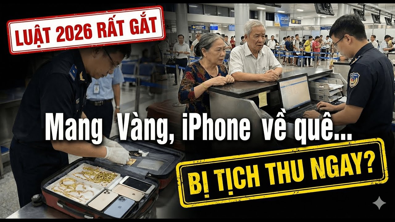 BÁO ĐỘNG ĐỎ 2026: Mang Vàng và iPhone Về VN Coi Chừng Bị 'Tịch Thu' Tại Chỗ! (Luật Mới Rất Gắt)