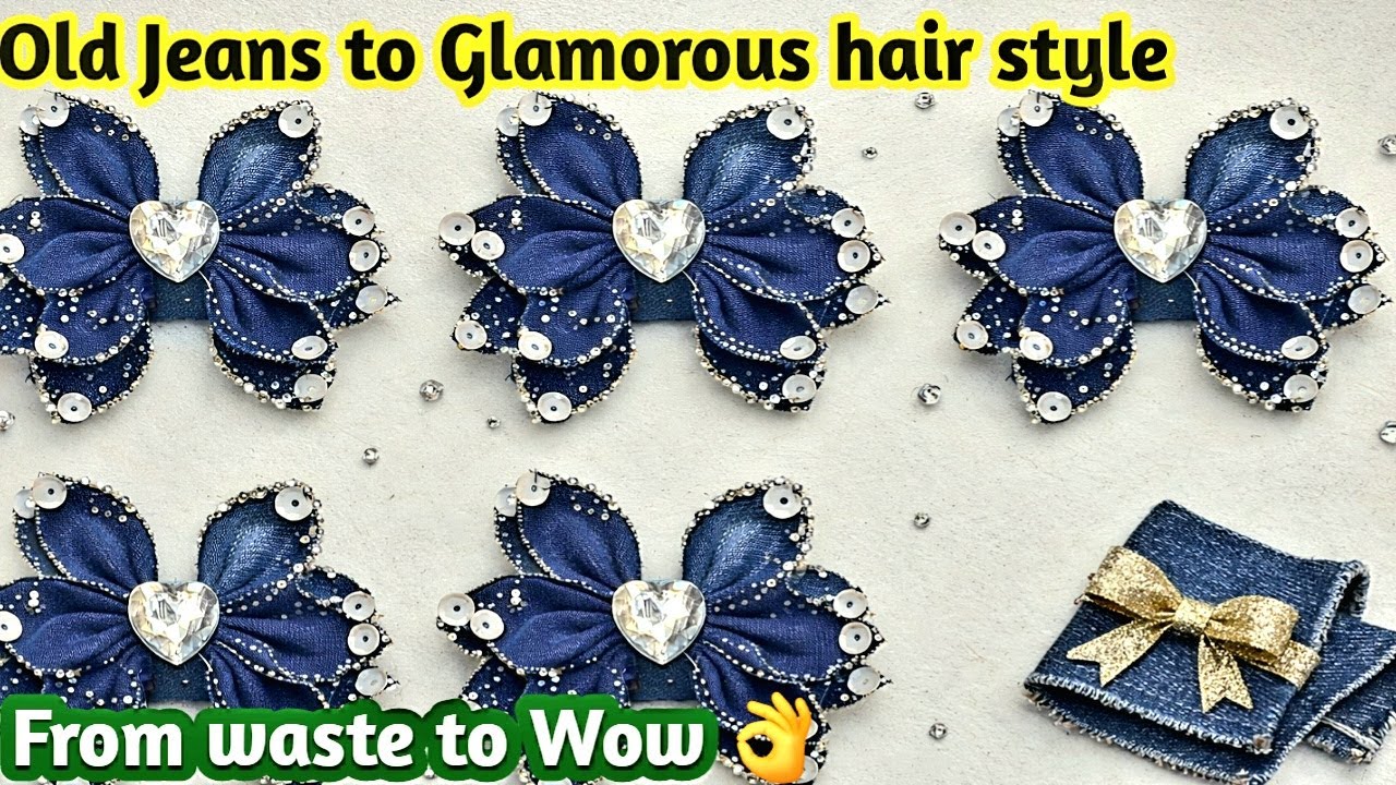 Don’t Throw Old Jeans | Make Beautiful Denim Hair Accessories at Home