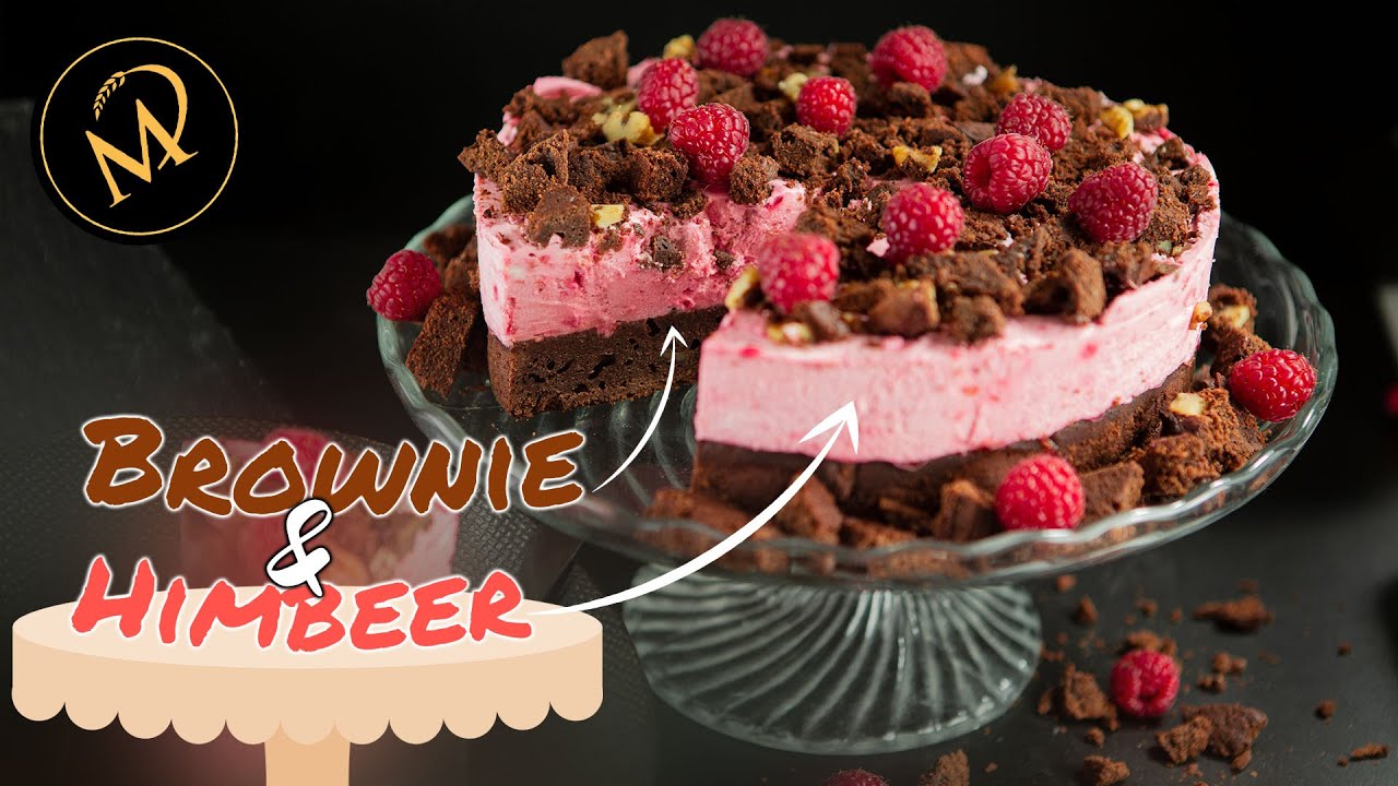 Super easy und schnelle Brownies Himbeer Torte