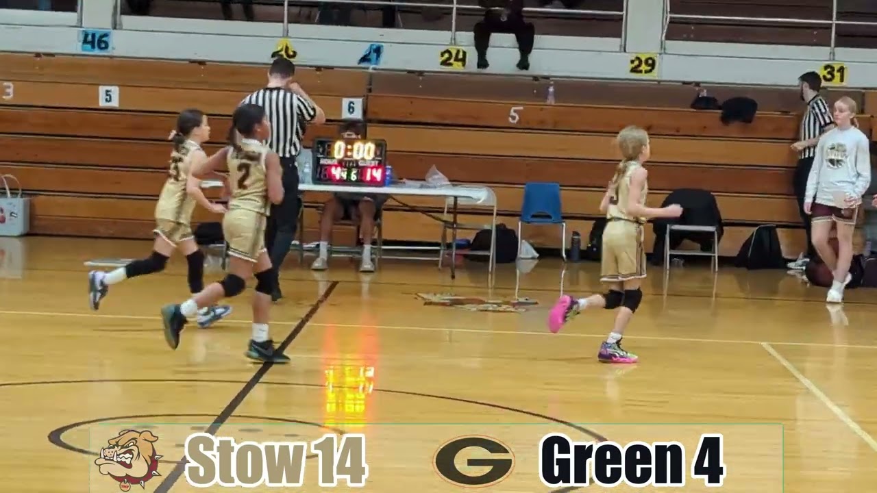 Stow Lady Bulldogs 🏀 vs Green INTENSE ENDING! Girls 4th Grade Basketball 2-2-25 Green Tournament