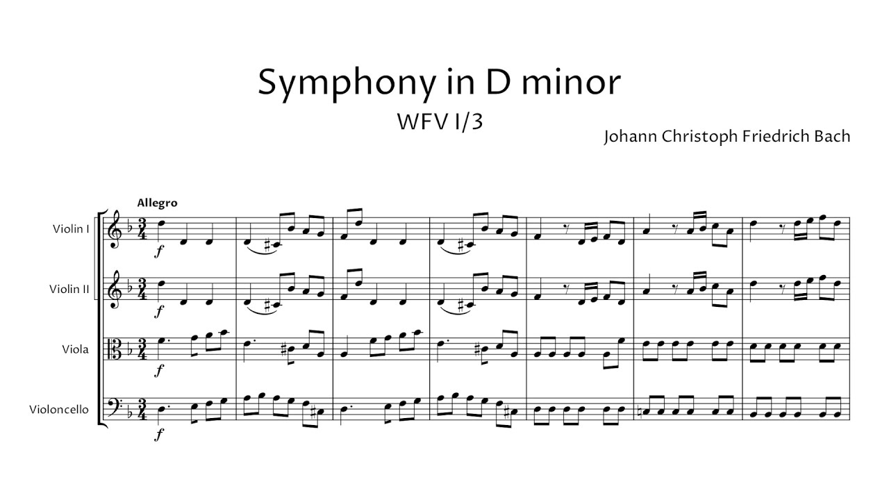 Johann Christoph Friedrich Bach – Symphony in D minor, WFV I/3 [TRIPLE RECORDING]