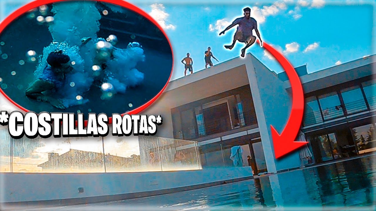 SUFRO un ACCIDENTE SALTANDO del TEJADO de la WHITE MANSION a la PISCINA 😨 *NO CUBRE NADA* [jajalex3]