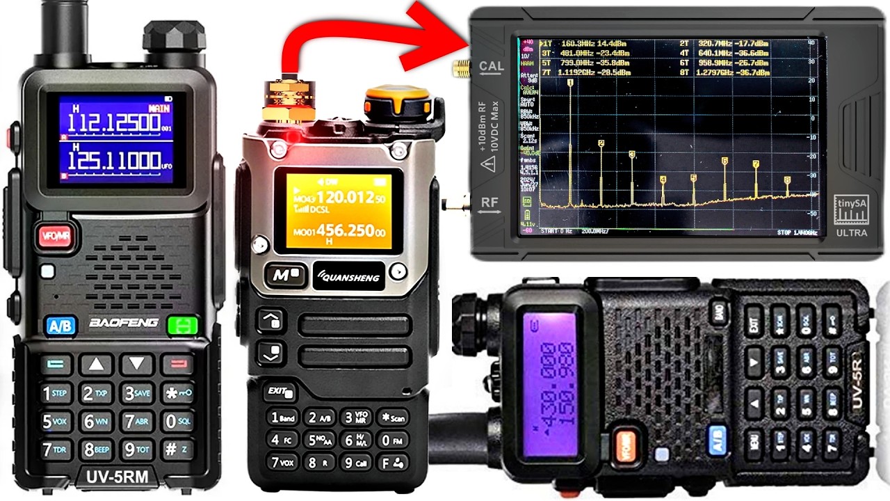 Побочные излучения Quansheng UV-K5 против Baofeng UV-5RH против UV-5R (гармоники)