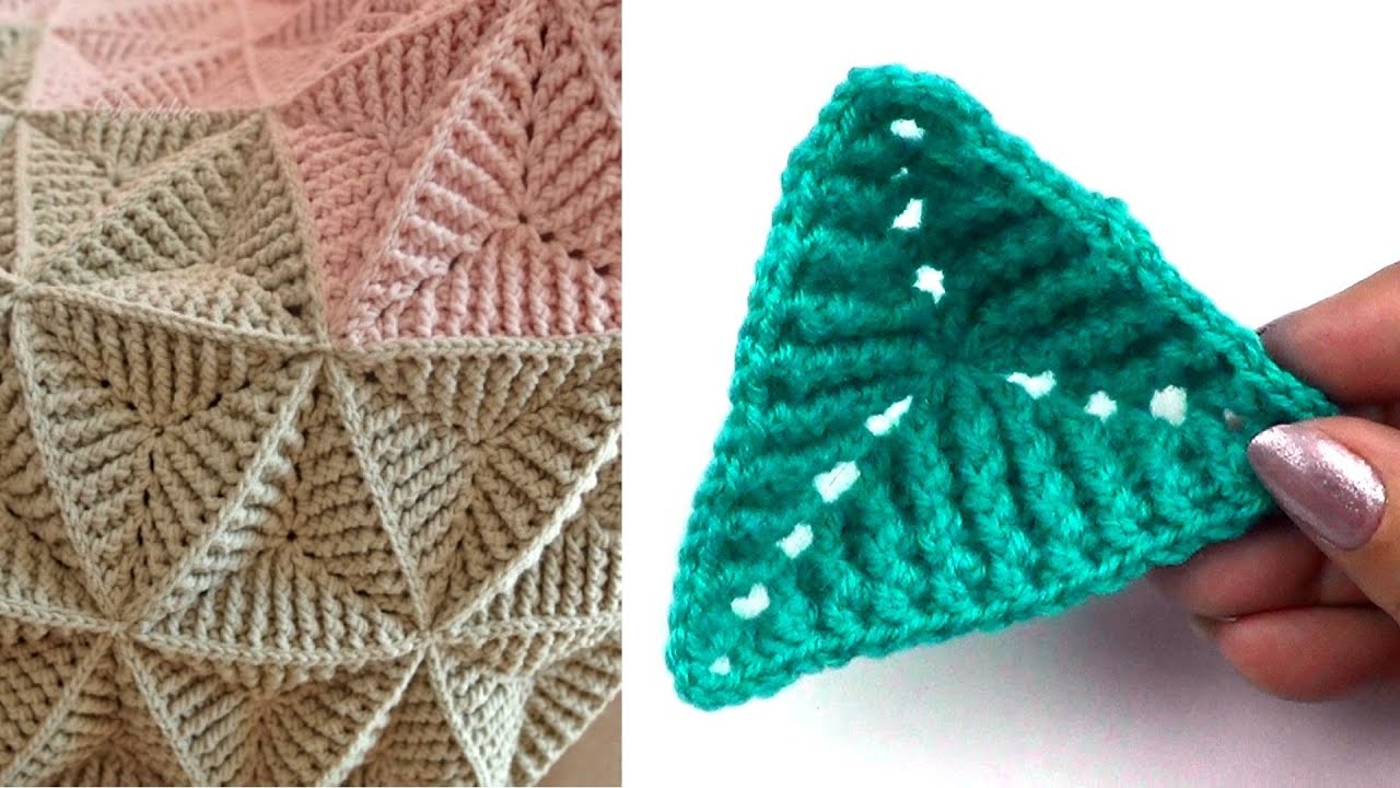 Мотив Обратная пирамида   Crochet motif Reverse pyramid