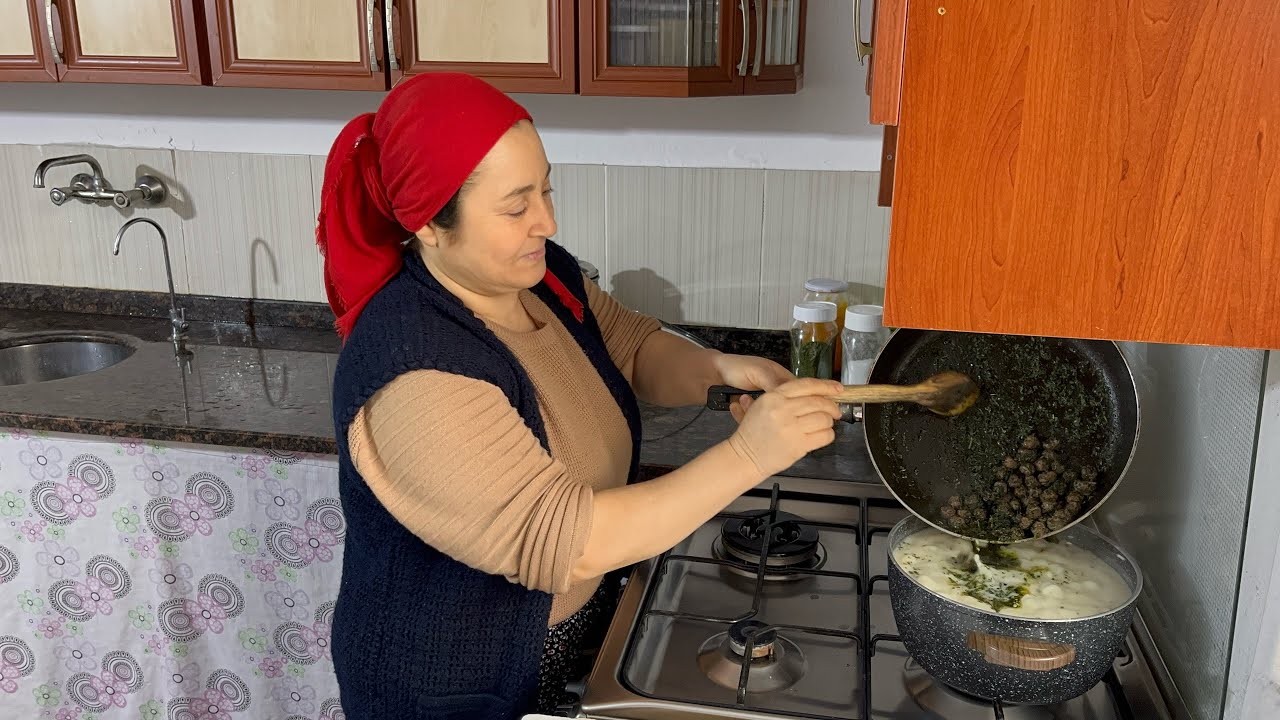 200 gram kıymadan yaptığım köfteli çorba tarifim❗️mutlaka deneyin |GÜNLÜK KÖY YAŞAMI 