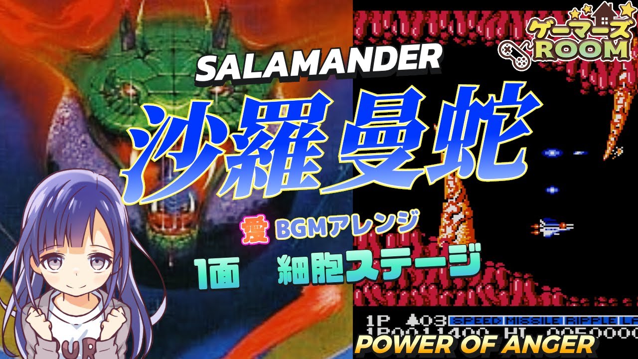 【FC】沙羅曼蛇　1面細胞ステージ　Power of Anger【 BGMアレンジ】