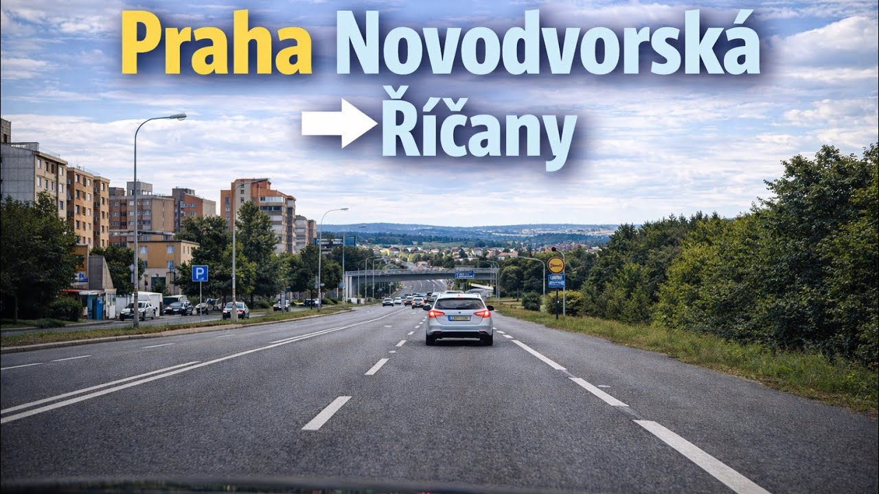 🚗 Praha Novodvorská → Říčany | Klidná jízda autem | 4K | Bez komentáře