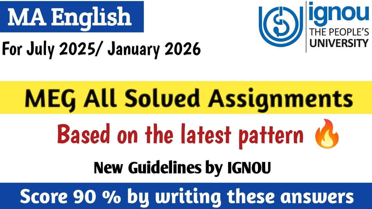 MEG 01 solved assignment 2025-26 | ignou ma english solved assignment 2025-26 | IGNOU Assignments 