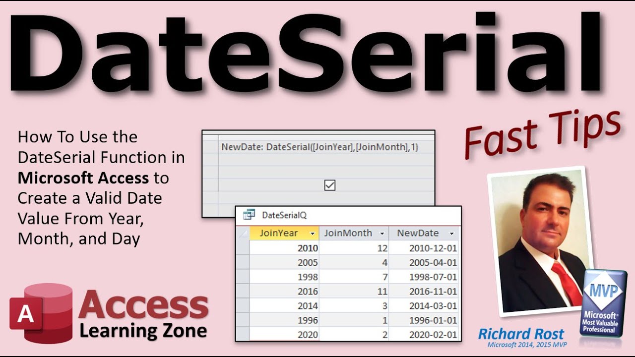 How To Use DateSerial in Microsoft Access to Create a Valid Date Value From the Year, Month, and Day