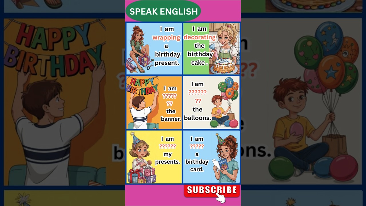 Learn English &ldquo;Happy Birthday&rdquo; Vocabulary | Verb Practice