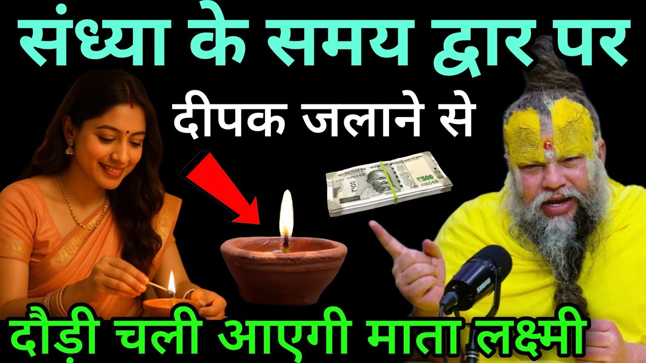 संध्या के समय मुख्य द्वार पर,दीपक जलाने से माता लक्ष्मी,दौड़ी चली आती है आपके घर premanandMaharaj ji